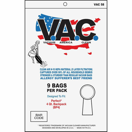 4QT Backpack Vacuum Bags 9/PK