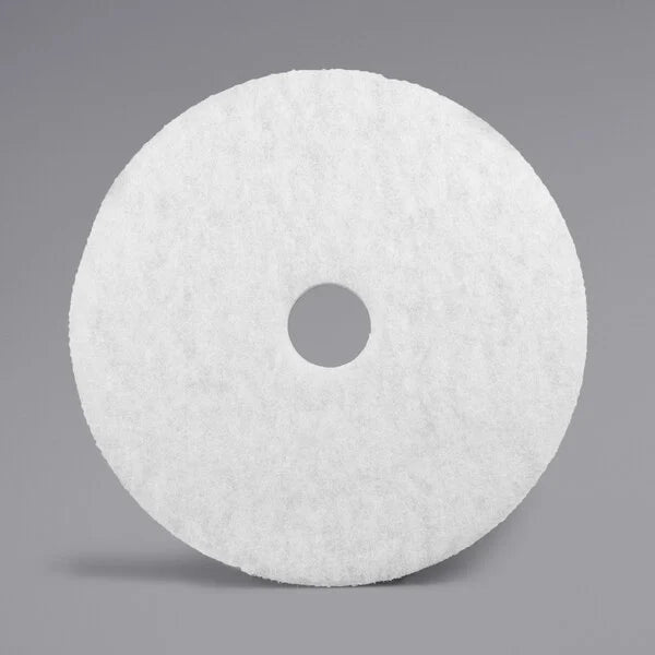 3M 4100 12" White Super Polishing Floor Pad - 5/Case