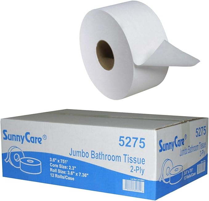 SunnyCare Jumbo Roll Bathroom Tissue 3.6'' x 751 ft