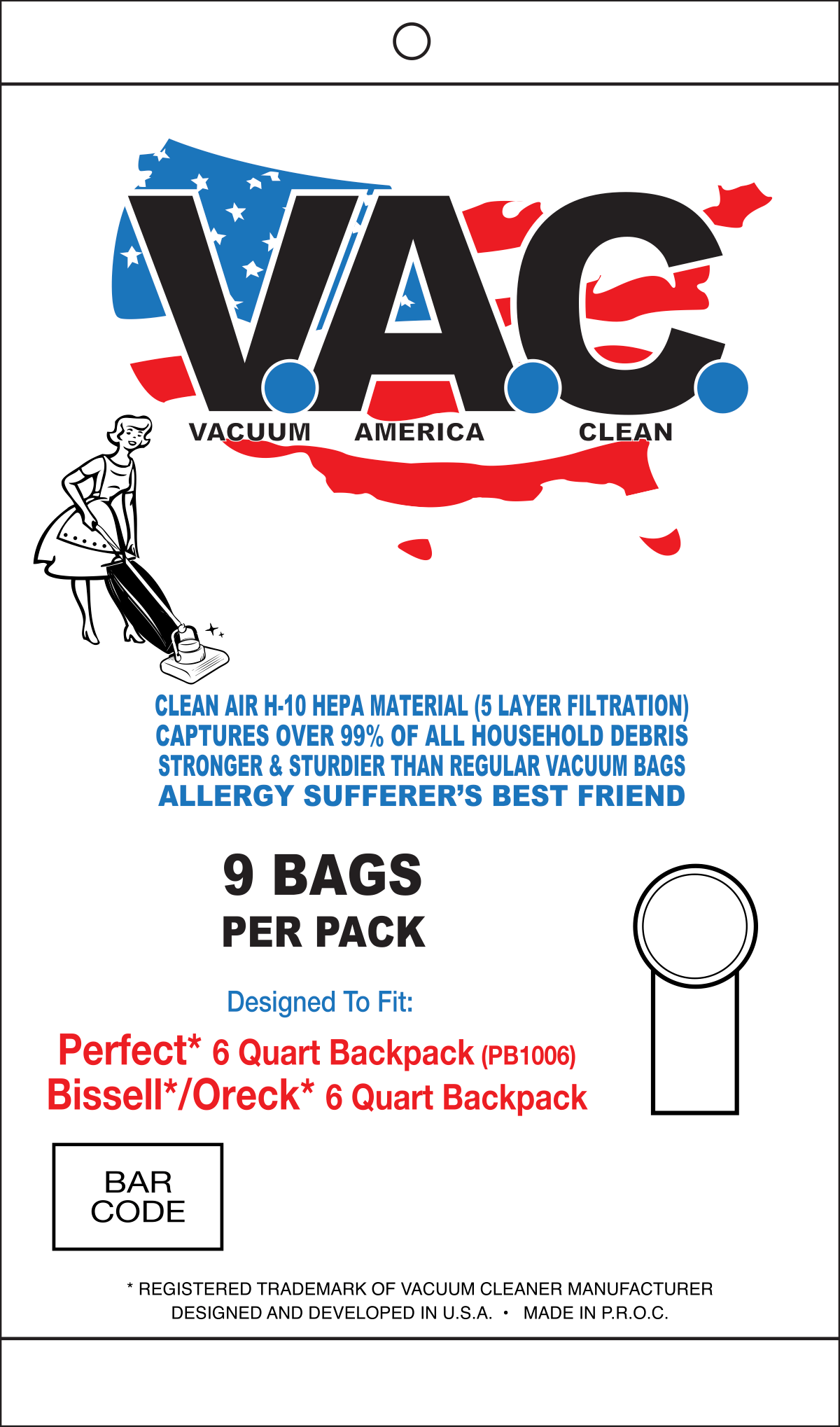 Perfect 6 Qt Backpack Vaccum Bags