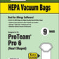 Clean Obsessed - ProTeam Pro 6 Quart HEPA Vacuum Bags - 9 Pack