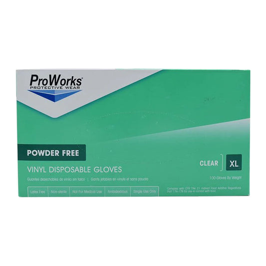 ProWorks Powder Free Vinyl Gloves - X LARGE