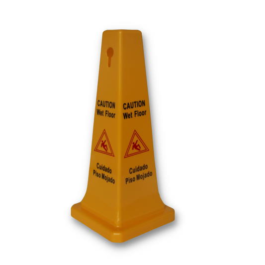 WET FLOOR CONE 25″ TALL 4 SIDED BILINGUAL