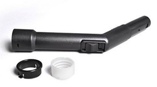 Curved hose end Black 35mm w Swivel-Repair Kit